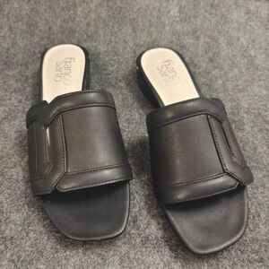 NWOB Franco Sarto Black Leather Mules